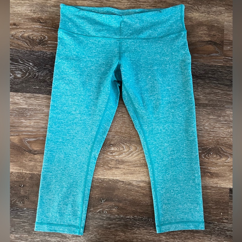 lululemon teal cropped leggings size 12